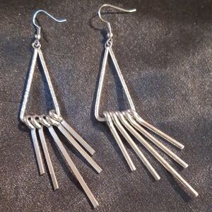 Chico's Silver Geometric Dangle Earrings